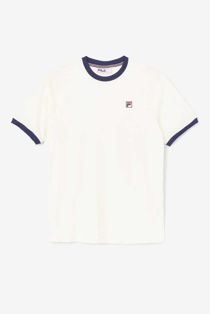 Fila T-Shirt Marconi Ringer Mens White - India VBF-794836